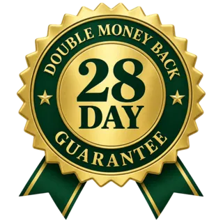 28-day double money-back guarantee seal